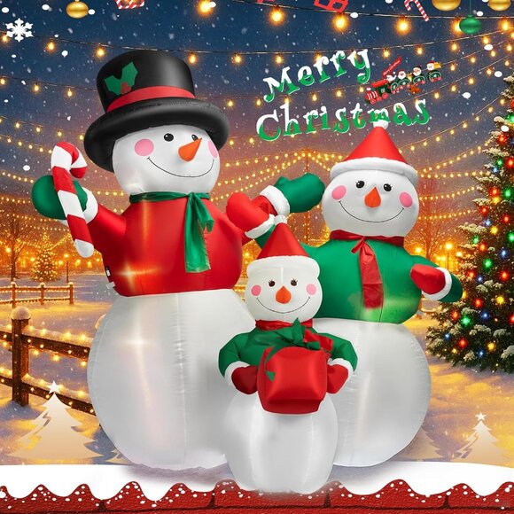 🆕6FT Christmas Inflatable Snowman Family Navidad Blow Up Outdoor Decoration - Picture 4 of 8
